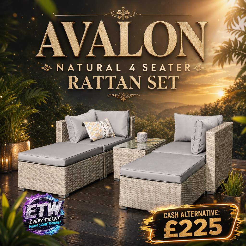 AVALON NATURAL 4 SEATER RATTAN SET