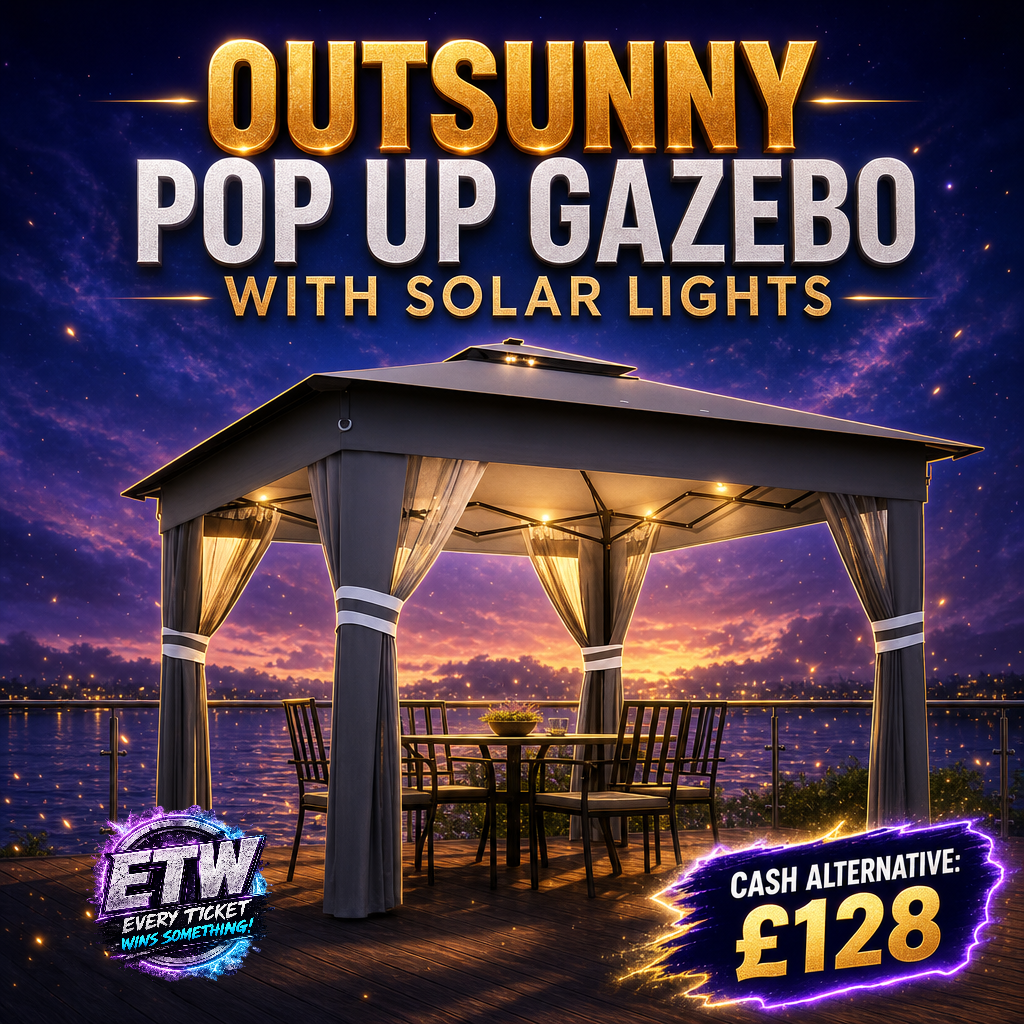 OUTSUNNY POP UP GAZEBO WITH SOLAR LIGHTS