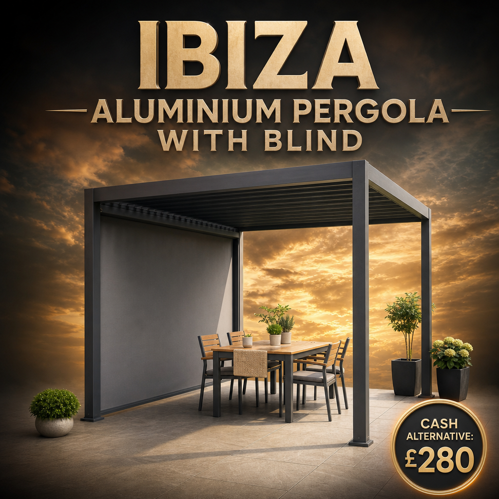 IBIZA ALUMINIUM PERGOLA WITH BLIND