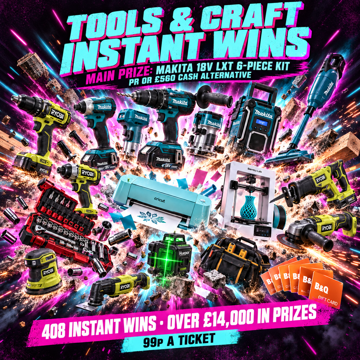 Tools & Craft Instant Wins — Makita 18V 6-Piece Kit
