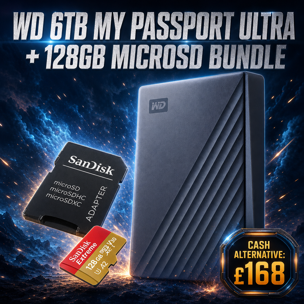 WD 6TB MY PASSPORT ULTRA + 128GB MICROSD BUNDLE