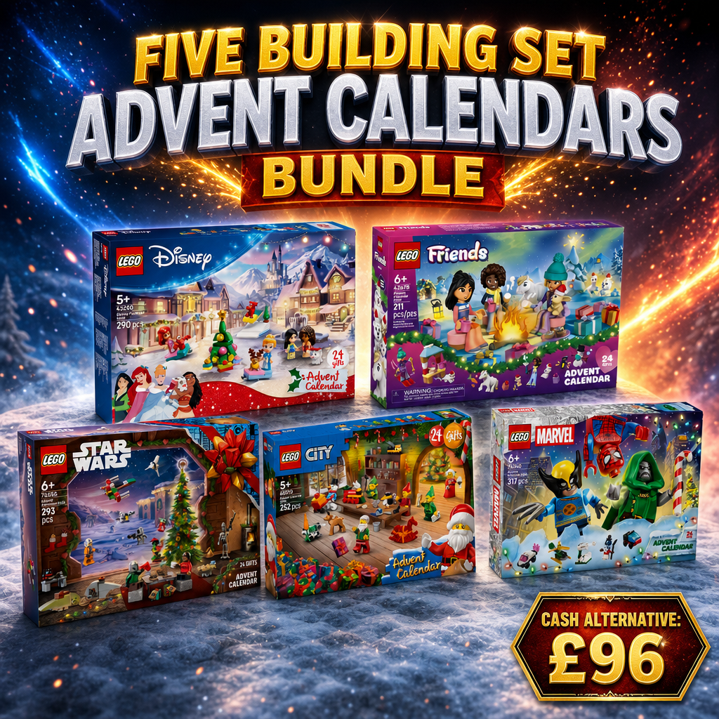 FIVE BUILDING SET ADVENT CALENDARS BUNDLE